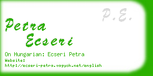 petra ecseri business card